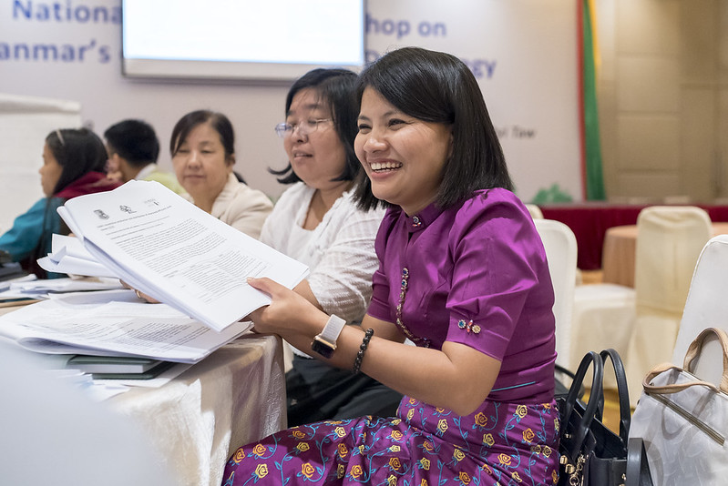 Participants working together to validate Myanmar’s National REDD+ Strategy.