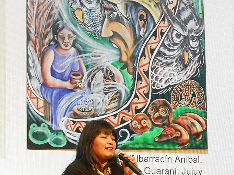  Margarita Abapillo, Indigenous peoples representative and Technical Assistant, talking about free, prior and informed consent.