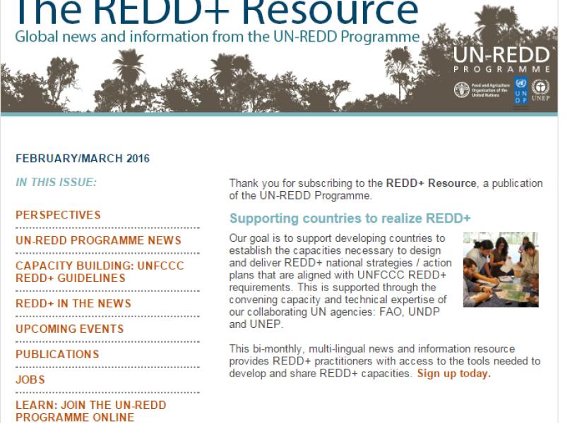 The REDD+ Resource: April/May 2016