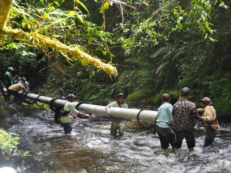 Micro Hydro Development in Alam Village Forest in Semendo, South Sumatra Province. (@ HaKI, Hafid)