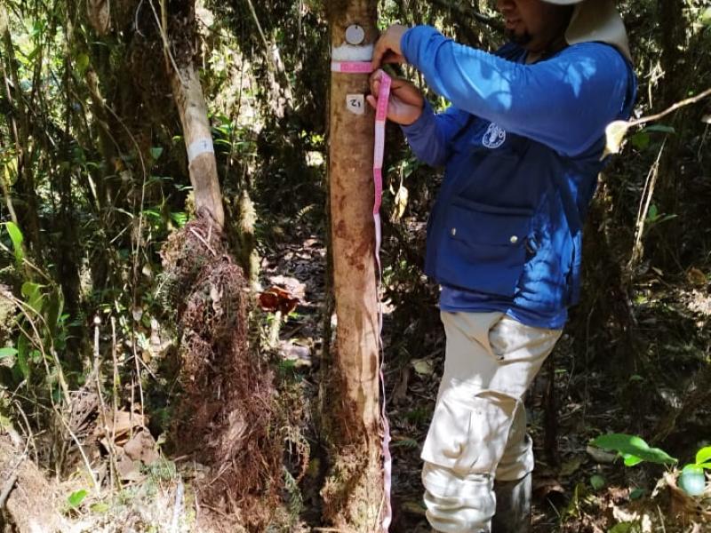 one man measuring NFI Colombia